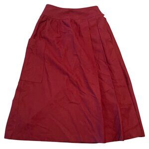 Vintage Billy Bonny Red Wool Skirt Side Pocket &‎ Button Accents Made In France